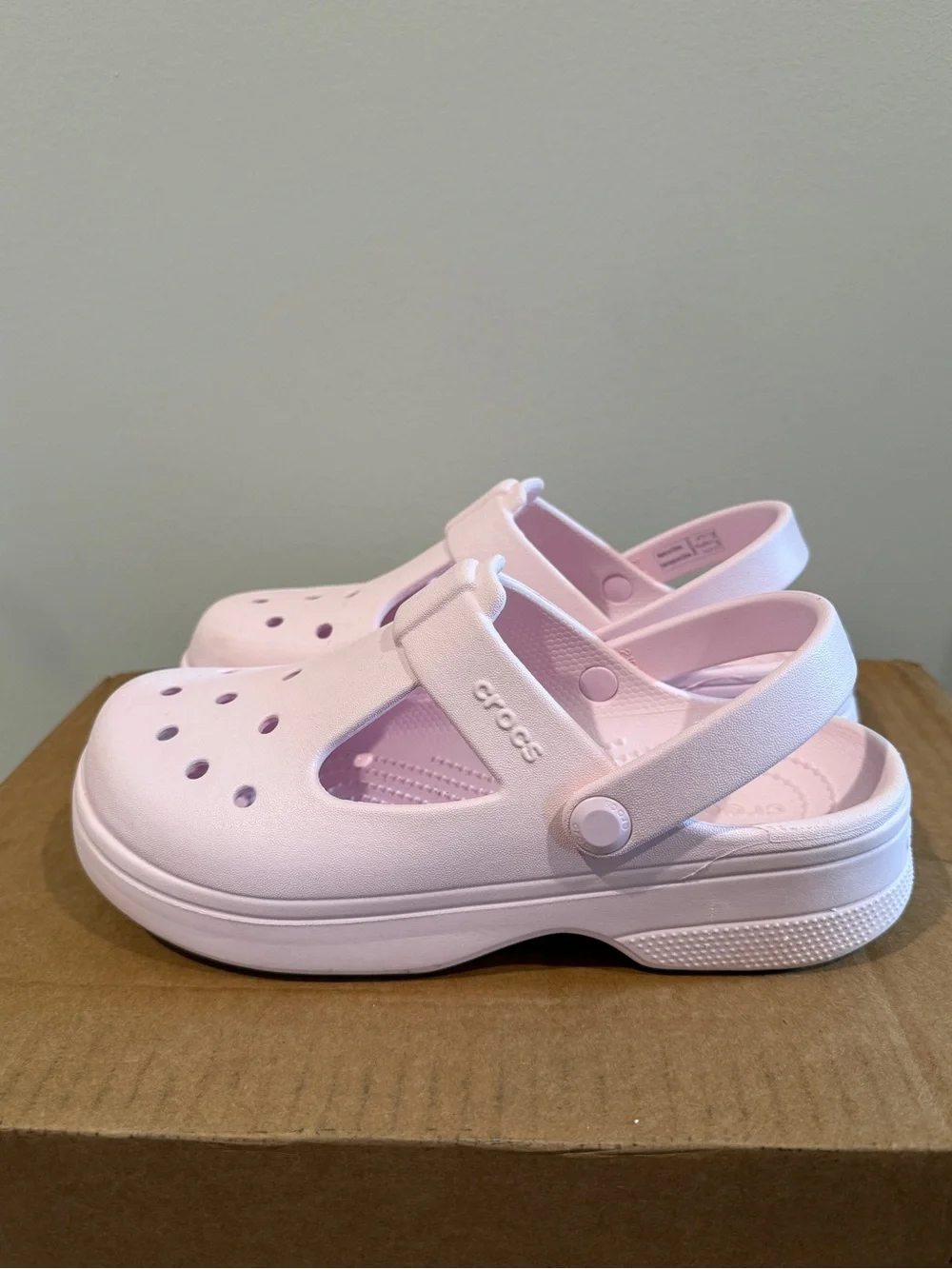 CROCS Kids Pastel Pink Foam Clog Sandals